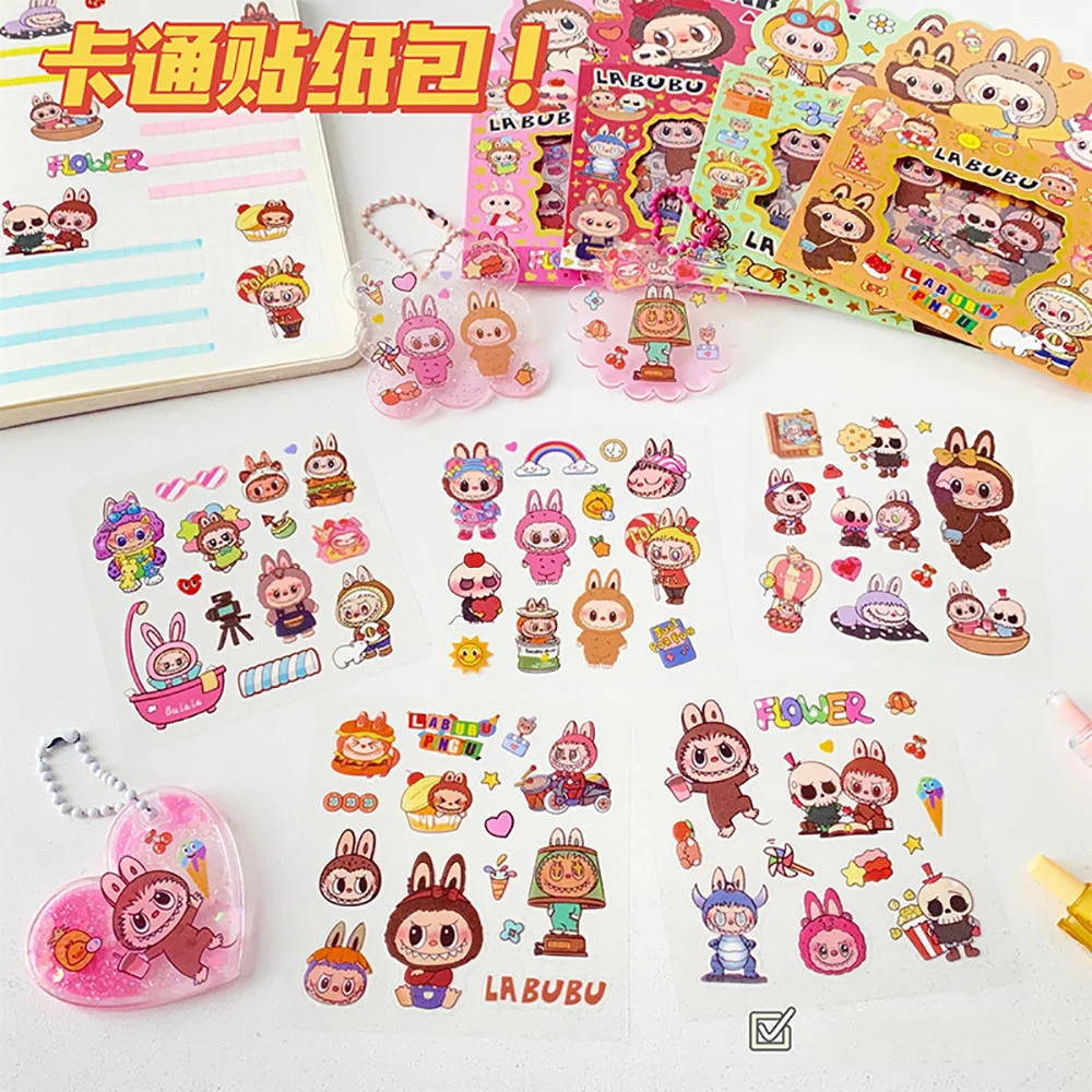 5PCS Labubu Anime Sticker Cartoon Applique Pack Transparent Waterproof Decals Diy Handbook Decoration Fashion Accessories Gifts 5PCS Labubu Anime Sticker Cartoon Applique Pack Transparent Waterproof Decals Diy Handbook Decoration Fashion Accessories Gifts