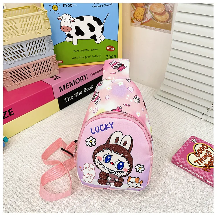 2024 Bubble Mart Labubu children's bag chest bag cartoon explosion girl accessories bag tide tide slimbopher bag 2024 Bubble Mart Labubu children's bag chest bag cartoon explosion girl accessories bag tide tide slimbopher bag