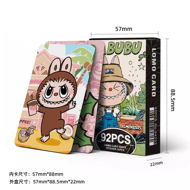 92PCS Labubu Cute Monster Cartoon Photo Card Stickers Pack Anime Accessories 92PCS Labubu Cute Monster Cartoon Photo Card Stickers Pack Anime Accessories