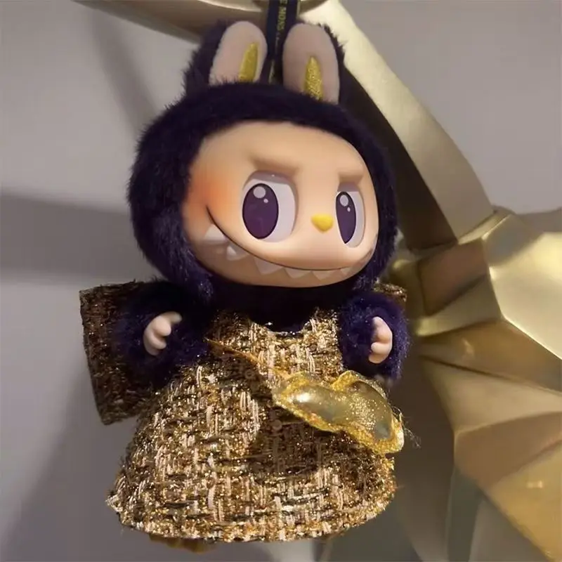 In Stock High Quality Labubu Skullpanda Mokoko Zimomo Halloween Labubu Keychain Doll Christmas Gift Keyring Kids Toys Replica