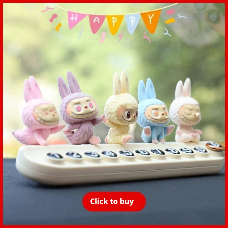 Labubu Car Dashboard Display Toy Blind Box Automotive Interior Decoration Cartoon Yoga Series Center Console Ornament