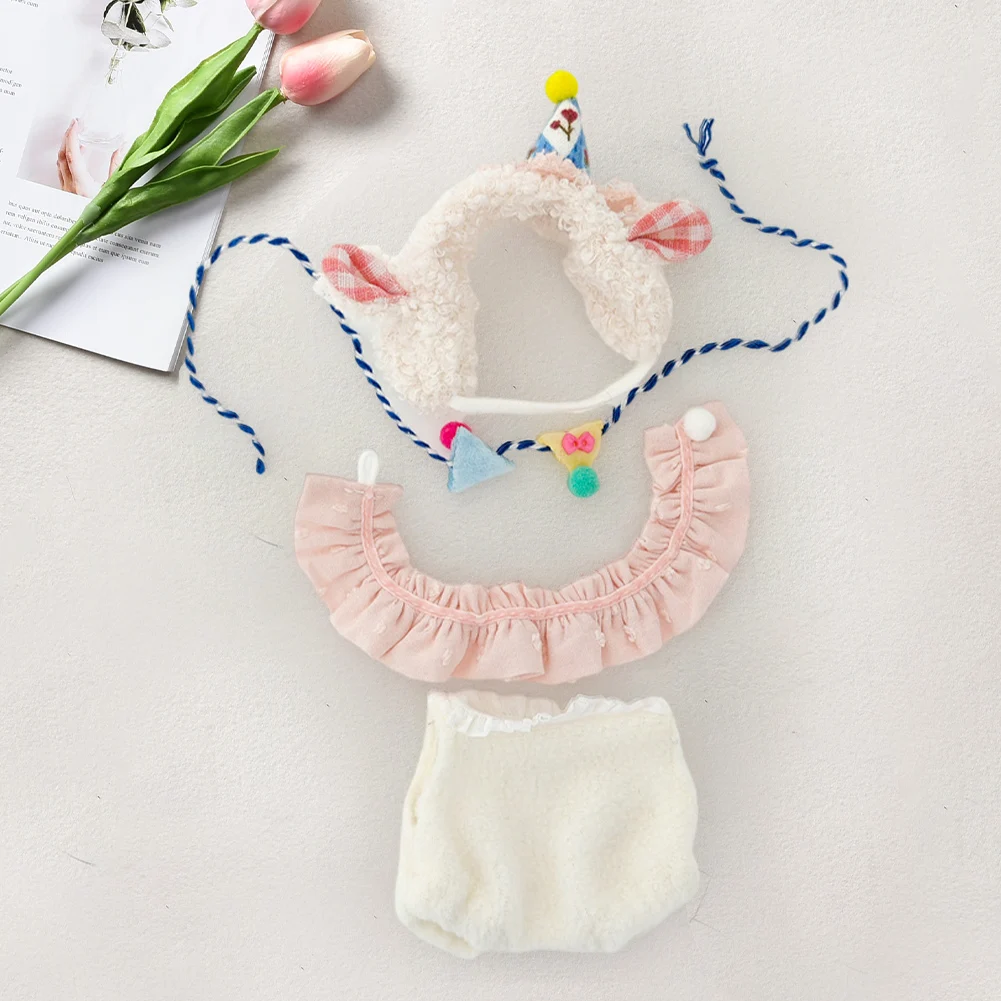 For Labubu V1 V2 Idol Cute Doll Clothes Fashion Sweater Outfit Accessories Sitting Party Pink White Striped Sweater Cup Clothing For Labubu V1 V2 Idol Cute Doll Clothes Fashion Sweater Outfit Accessories Sitting Party Pink White Striped Sweater Cup Clothing