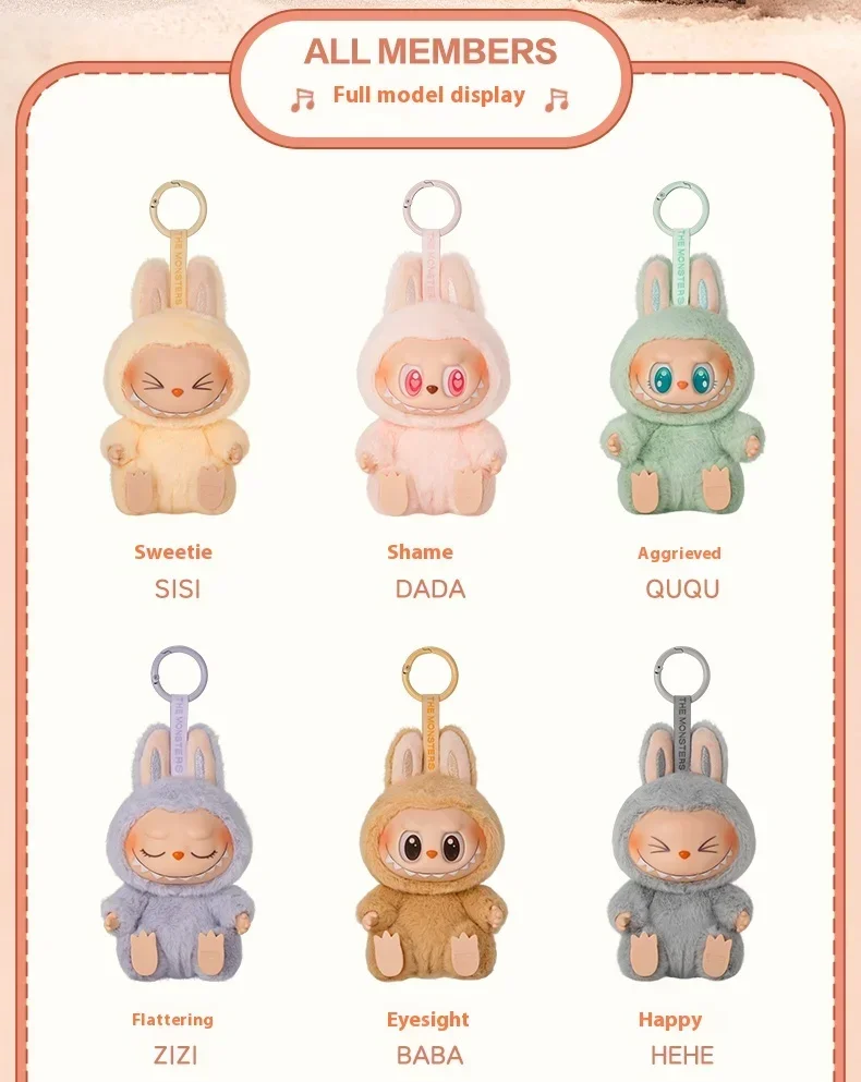 Labubu Authentic Sitting Banquet Vinyl Face 2.0 Series Pendant Doll Home Decoration Keychain Series Model Children's Toy Gift Labubu Authentic Sitting Banquet Vinyl Face 2.0 Series Pendant Doll Home Decoration Keychain Series Model Children's Toy Gift