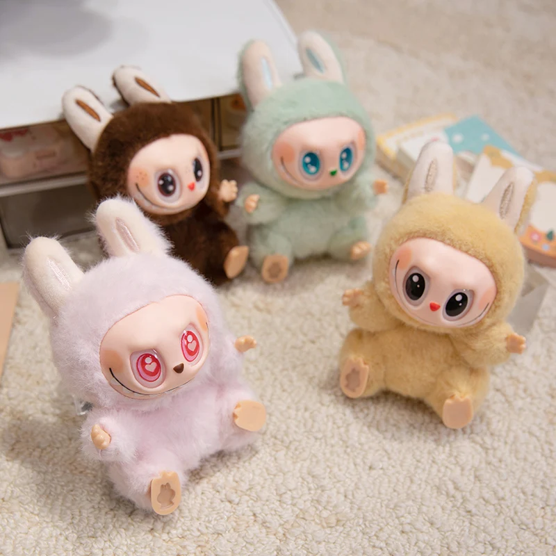 15cm Labubu Plush Toy The Monsters Heartbeat Macaron Doll Enamel Face Cute Stuffed Anime Pendant Tabletop Ornament Gift Girl
