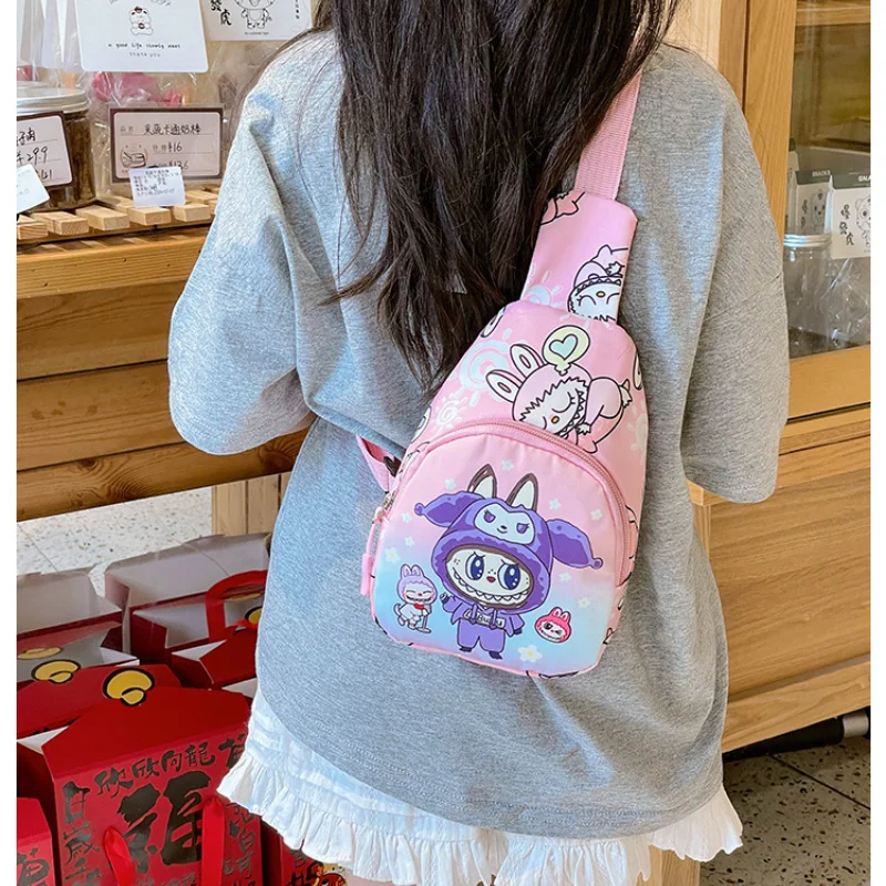 2024 Bubble Mart Labubu children's bag chest bag cartoon explosion girl accessories bag tide tide slimbopher bag 2024 Bubble Mart Labubu children's bag chest bag cartoon explosion girl accessories bag tide tide slimbopher bag