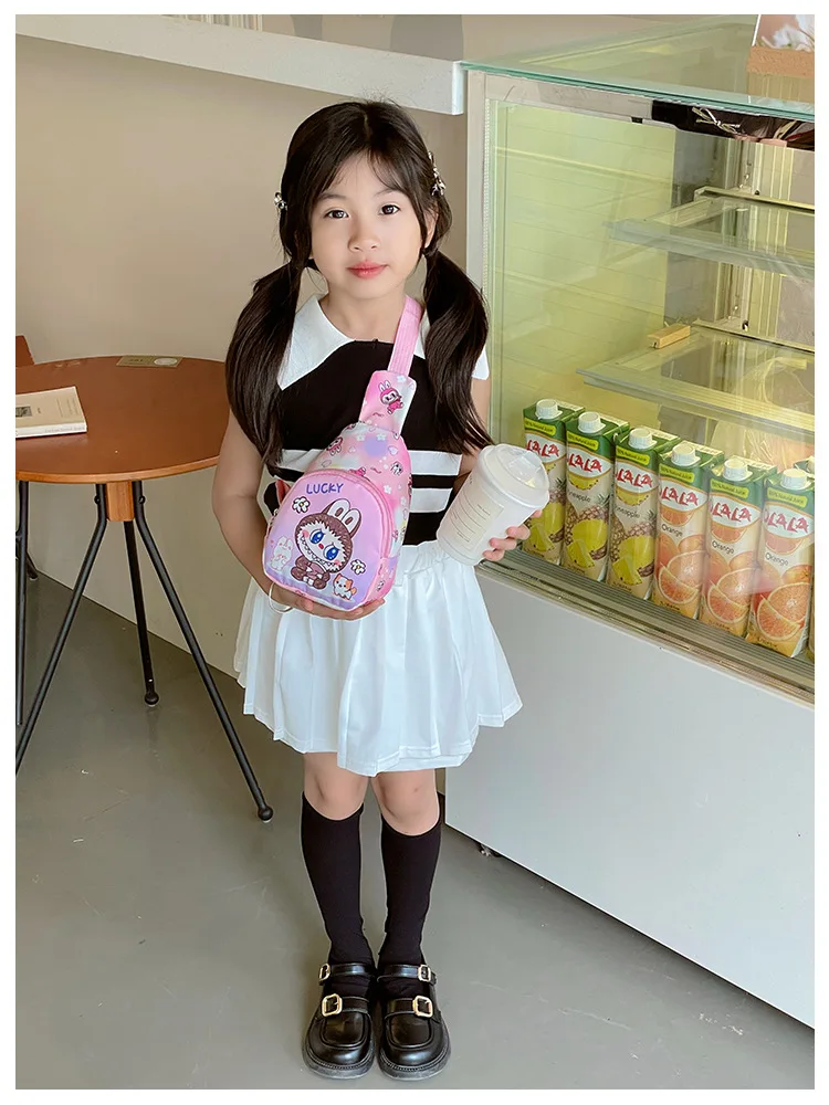 2024 Bubble Mart Labubu children's bag chest bag cartoon explosion girl accessories bag tide tide slimbopher bag 2024 Bubble Mart Labubu children's bag chest bag cartoon explosion girl accessories bag tide tide slimbopher bag
