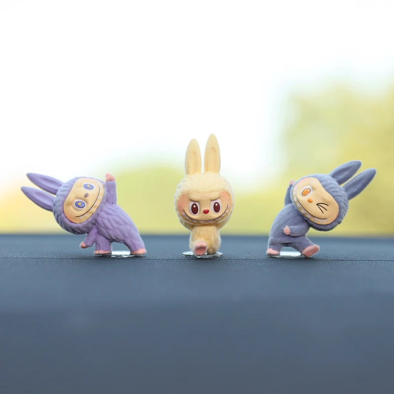 Labubu Car Dashboard Display Toy Blind Box Automotive Interior Decoration Cartoon Yoga Series Center Console Ornament
