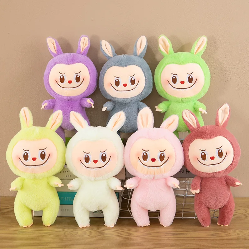 30CM Colorful Labubu Plush Doll Toy Cartoon Cute Girls Suppleness Doll Children Festivals Birthday Gift for Kids