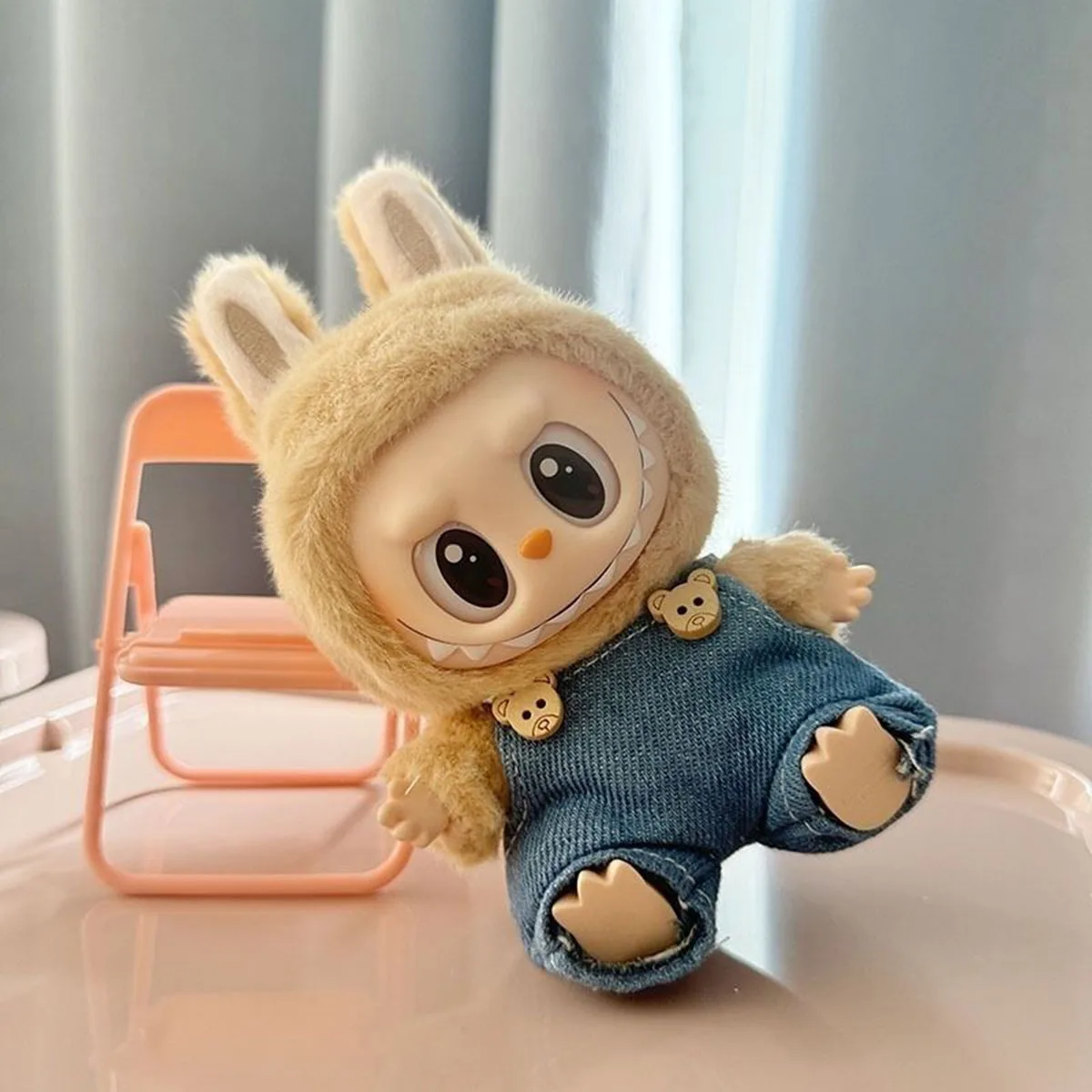 For Labubu Dolls Cute Mini Plush Doll'S Clothes Strap Pants Set Clothes Dolls DIY Accessories Gifts For Labubu Dolls Cute Mini Plush Doll'S Clothes Strap Pants Set Clothes Dolls DIY Accessories Gifts