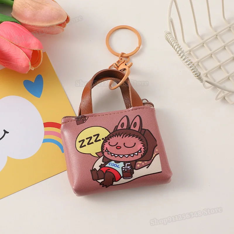 Cartoon Labubu Monster Keyring Exquisite Coin Purse Lightweight Keychain Leather Women's Portable Lipstick Headphone Storage Bag Cartoon Labubu Monster Keyring Exquisite Coin Purse Lightweight Keychain Leather Women's Portable Lipstick Headphone Storage Bag