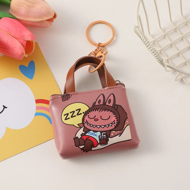 Cartoon Labubu Monster Keyring Exquisite Coin Purse Lightweight Keychain Leather Women's Portable Lipstick Headphone Storage Bag Cartoon Labubu Monster Keyring Exquisite Coin Purse Lightweight Keychain Leather Women's Portable Lipstick Headphone Storage Bag