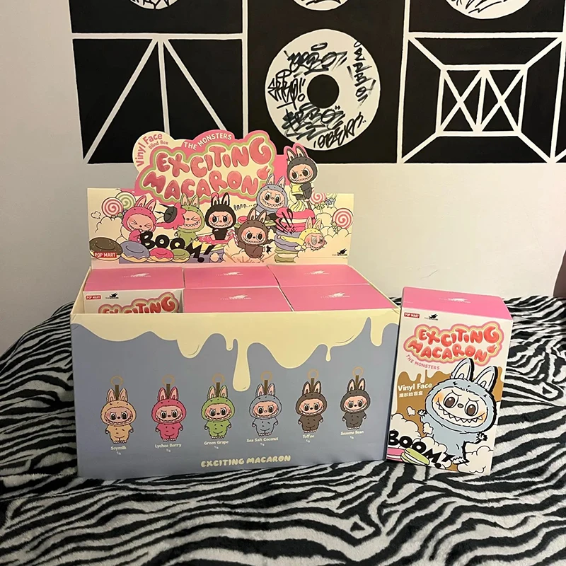 LABUBU heart macaroon vinyl face series surprise blind box tide play hand-made ornaments decoration car doll surprise blind box LABUBU heart macaroon vinyl face series surprise blind box tide play hand-made ornaments decoration car doll surprise blind box