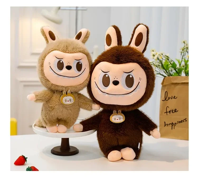 2025 Labubu Cartoon Ragdoll Plush Toys Mink Fur Cute Rabbit Ragdoll Accompany Sleep Plush Toy Pillow Children'S Christmas Gift