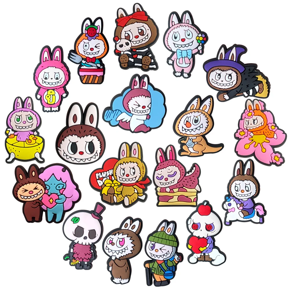 10pcs Labubu Shoe Flower Buckle for Men Women Anime Cartoon Cute Applique Boys Girls Shoes DIY Decorative Products Patch Toys 10pcs Labubu Shoe Flower Buckle for Men Women Anime Cartoon Cute Applique Boys Girls Shoes DIY Decorative Products Patch Toys