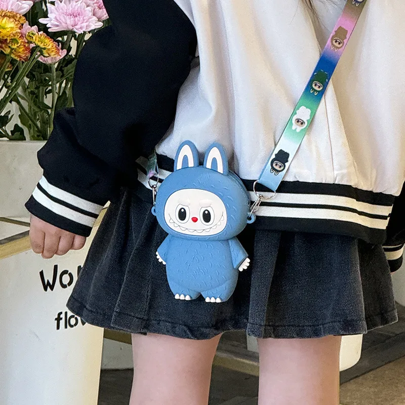 Labubu Cartoon Silicone Coin Purse Kids Crossbody Bag Cute Travel Accessories Birthday Gift for Children Outings Portable Storag Labubu Cartoon Silicone Coin Purse Kids Crossbody Bag Cute Travel Accessories Birthday Gift for Children Outings Portable Storag