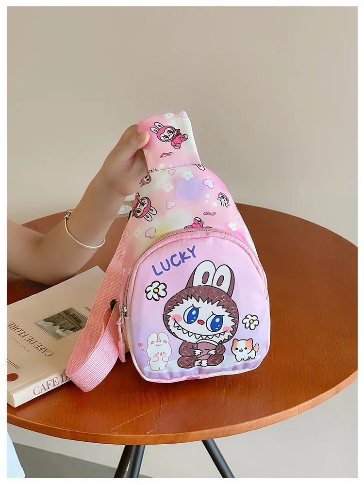 2024 Bubble Mart Labubu children's bag chest bag cartoon explosion girl accessories bag tide tide slimbopher bag 2024 Bubble Mart Labubu children's bag chest bag cartoon explosion girl accessories bag tide tide slimbopher bag