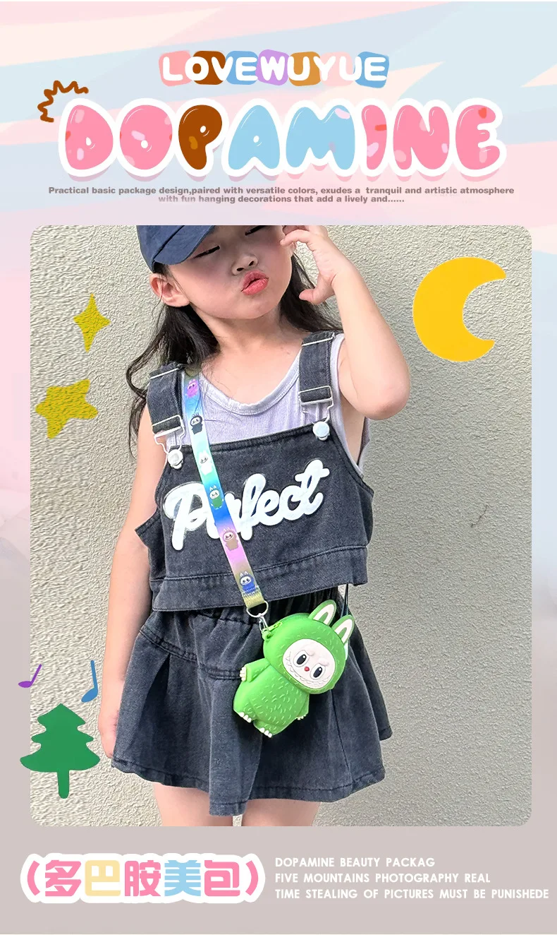 Labubu Cartoon Silicone Coin Purse Kids Crossbody Bag Cute Travel Accessories Birthday Gift for Children Outings Portable Storag Labubu Cartoon Silicone Coin Purse Kids Crossbody Bag Cute Travel Accessories Birthday Gift for Children Outings Portable Storag