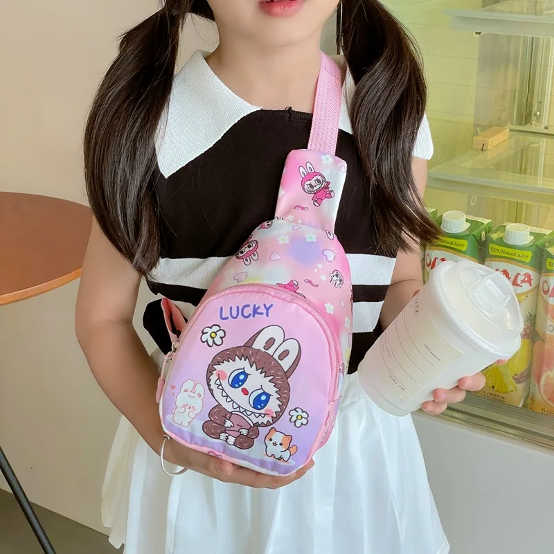 2024 Bubble Mart Labubu children's bag chest bag cartoon explosion girl accessories bag tide tide slimbopher bag 2024 Bubble Mart Labubu children's bag chest bag cartoon explosion girl accessories bag tide tide slimbopher bag