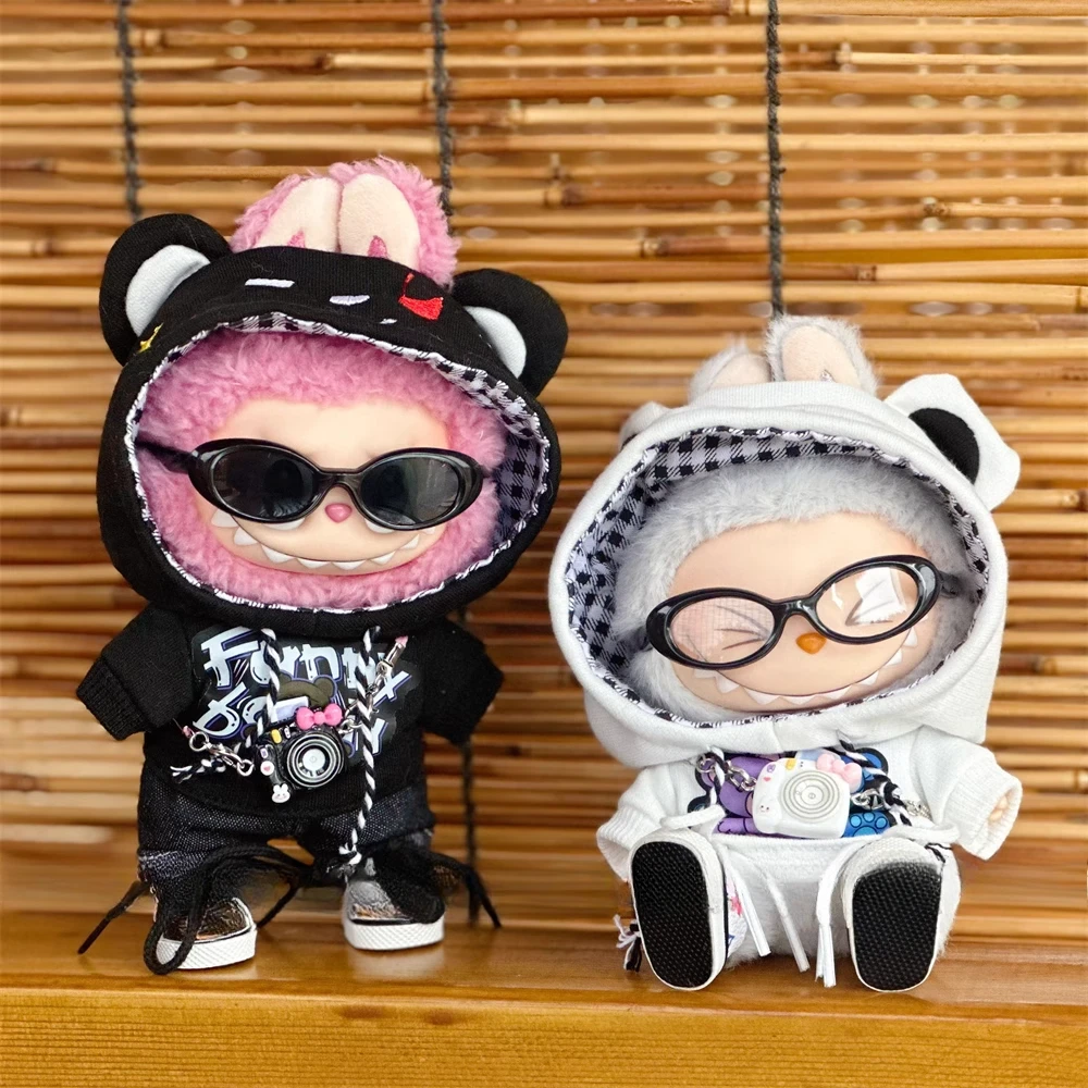 6.5cm Oval Sunglasses Fashion Transparent Plastic Glasses for Labubu MSD SD Plush for Kpop Idol Doll Sunglasses Accessories