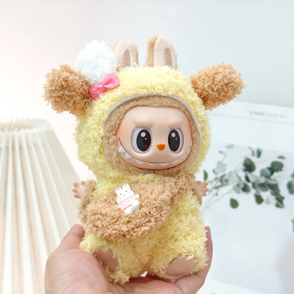 For Labubu V1 V2 Idol Cute Doll Clothes Fashion Sweater Outfit Accessories Sitting Party Pink White Striped Sweater Cup Clothing For Labubu V1 V2 Idol Cute Doll Clothes Fashion Sweater Outfit Accessories Sitting Party Pink White Striped Sweater Cup Clothing