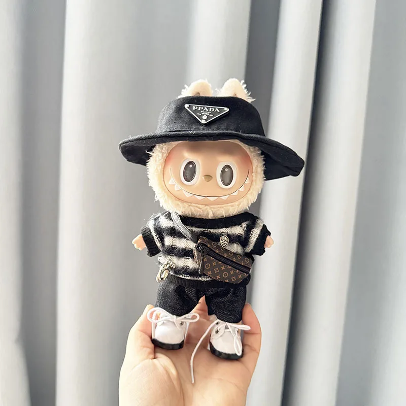 Suitable For 15-17cm Labubu Blind Box Keychain Vinyl Doll Sweater shoes hat bag Set Doll luxury clothes accessories Suitable For 15-17cm Labubu Blind Box Keychain Vinyl Doll Sweater shoes hat bag Set Doll luxury clothes accessories