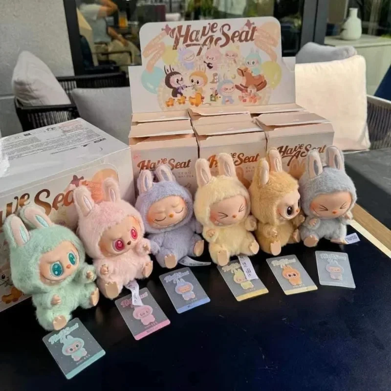 New High Quality Macaron 2 The Monsters Labubu Sitting Party Vinyl Plush Blind Box Decorative Surprise Box Doll Collection Gift