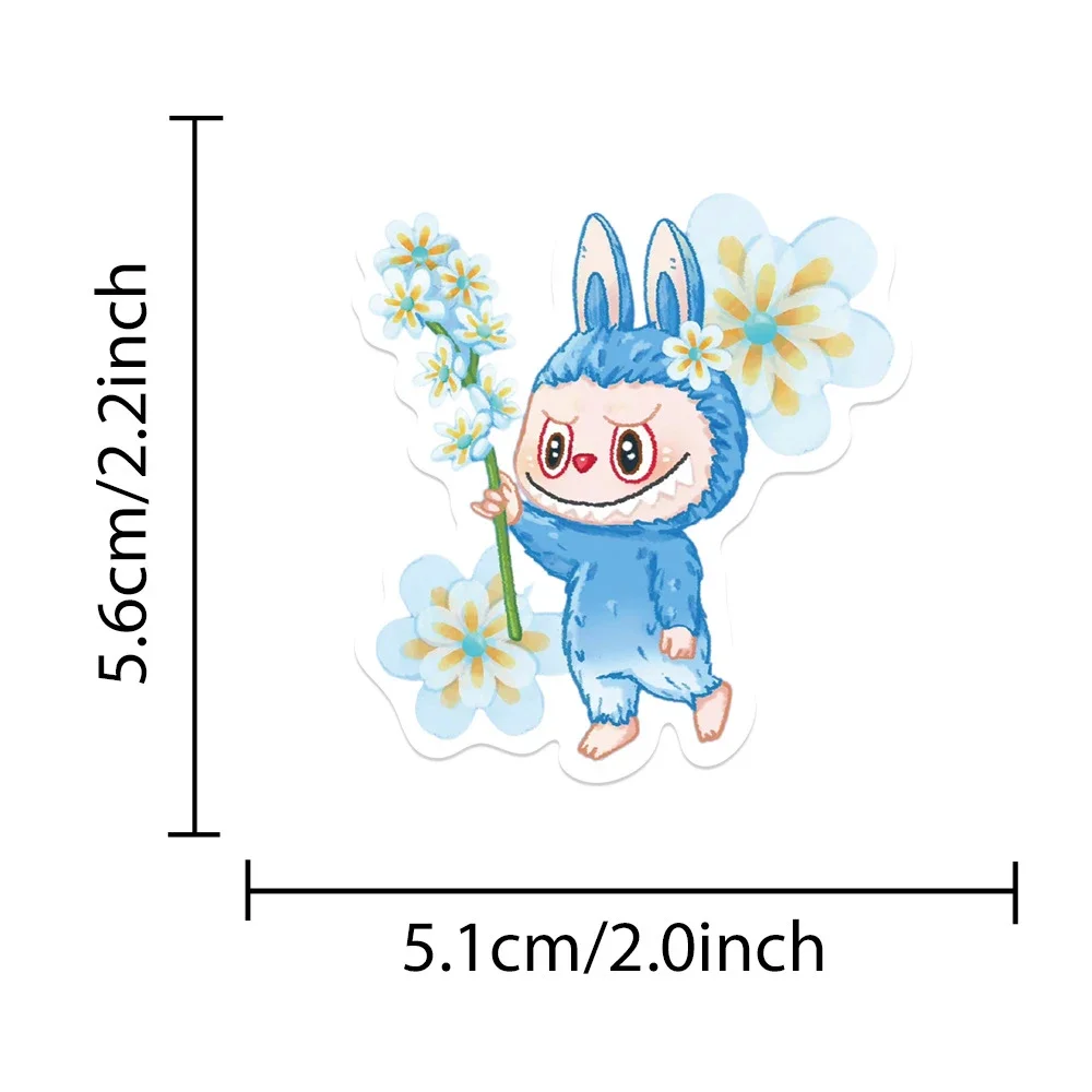 50Pcs Cartoon Labubu Stickers Cute Labubu Monster DIY Stickers Scrapbooking Phone Luggage Skateboard Vinyl  Waterproof Decals
