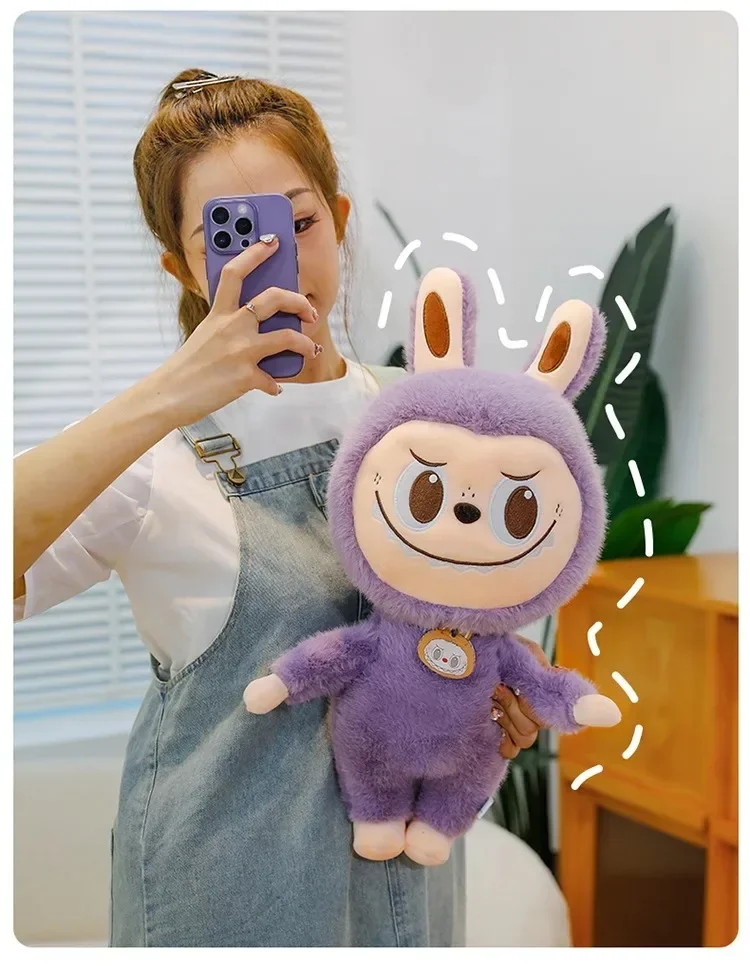 2025 Labubu Cartoon Ragdoll Plush Toys Mink Fur Cute Rabbit Ragdoll Accompany Sleep Plush Toy Pillow Children'S Christmas Gift