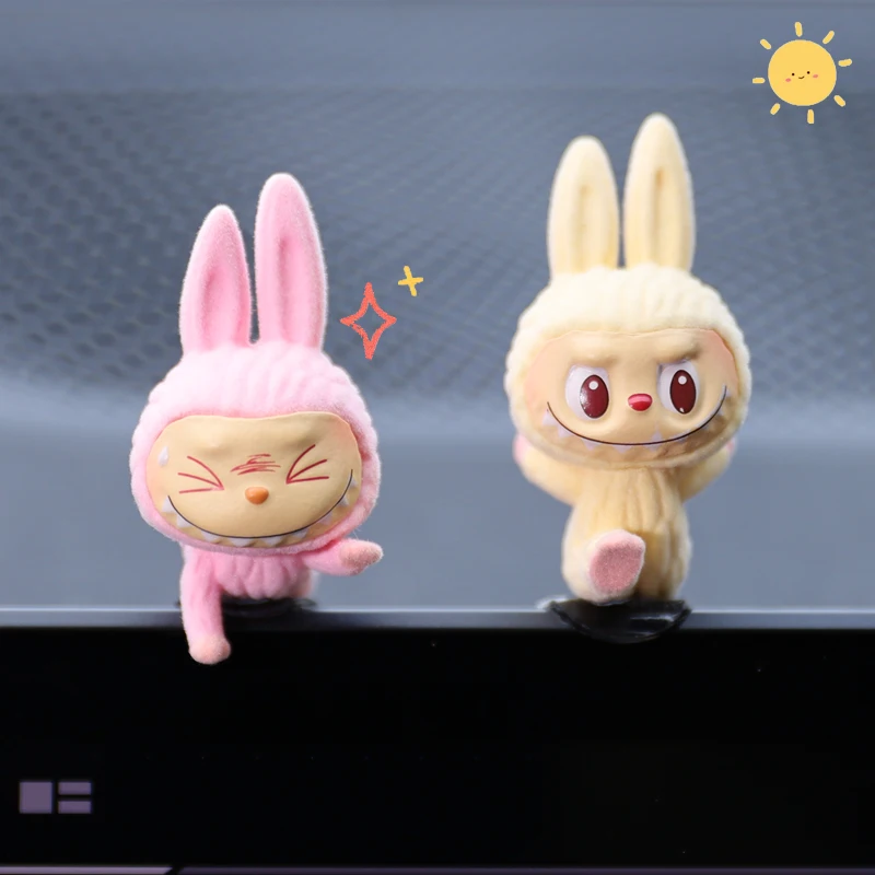 Labubu Car Dashboard Display Toy Blind Box Automotive Interior Decoration Cartoon Yoga Series Center Console Ornament