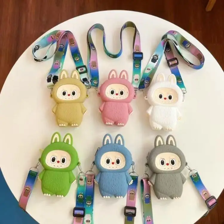 Labubu Monsters Cartoon Silicone Wallet Macaroon Mini Crossbody Bag Labubus Portable Waterproof Storage Shoulder Bag Kids Gifts Labubu Monsters Cartoon Silicone Wallet Macaroon Mini Crossbody Bag Labubus Portable Waterproof Storage Shoulder Bag Kids Gifts