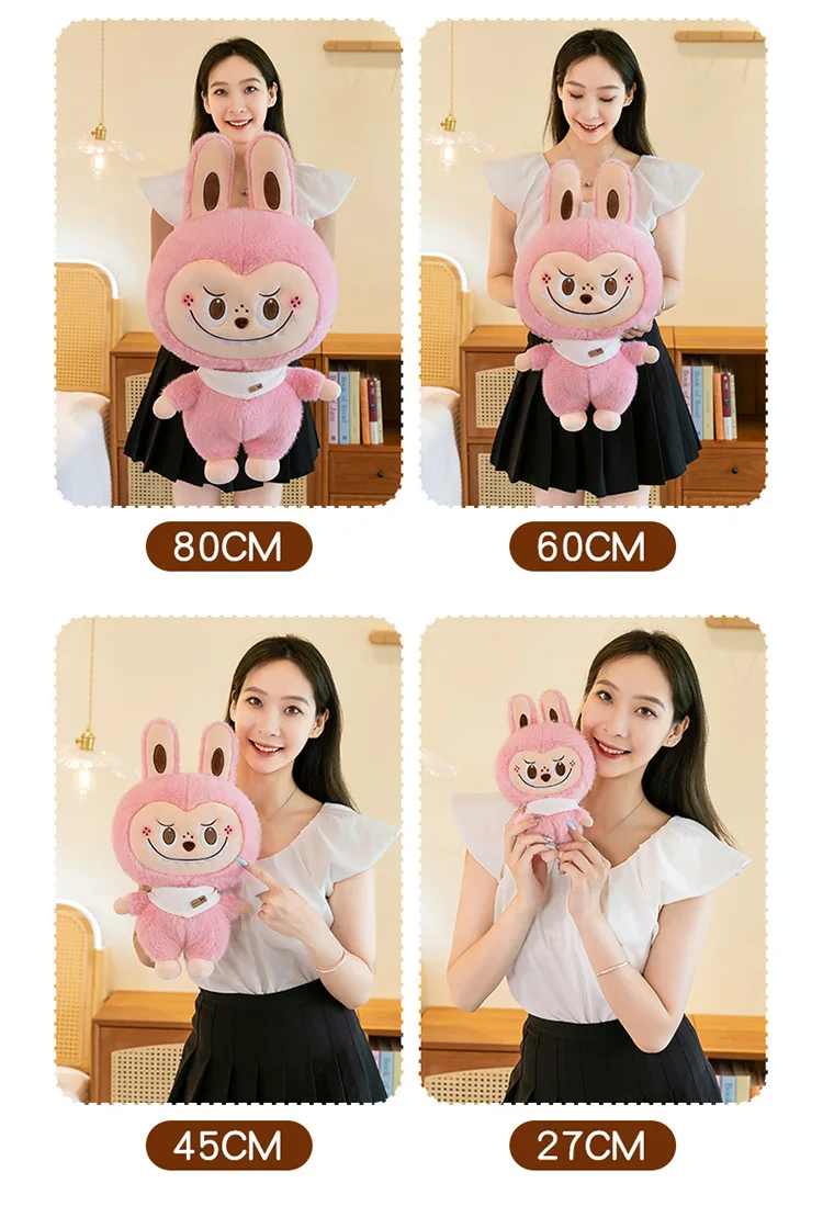 Rabbit Labubu Plush Toy Cartoon Cute Doll Cloth Doll Childrens Accompany Sleeping Soft Plush Pillow Doll Birthday Gift Kids Toys