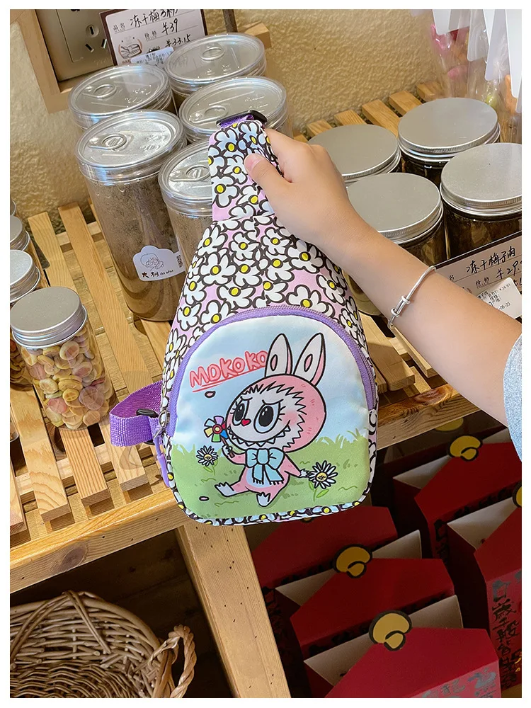 2024 Bubble Mart Labubu children's bag chest bag cartoon explosion girl accessories bag tide tide slimbopher bag 2024 Bubble Mart Labubu children's bag chest bag cartoon explosion girl accessories bag tide tide slimbopher bag