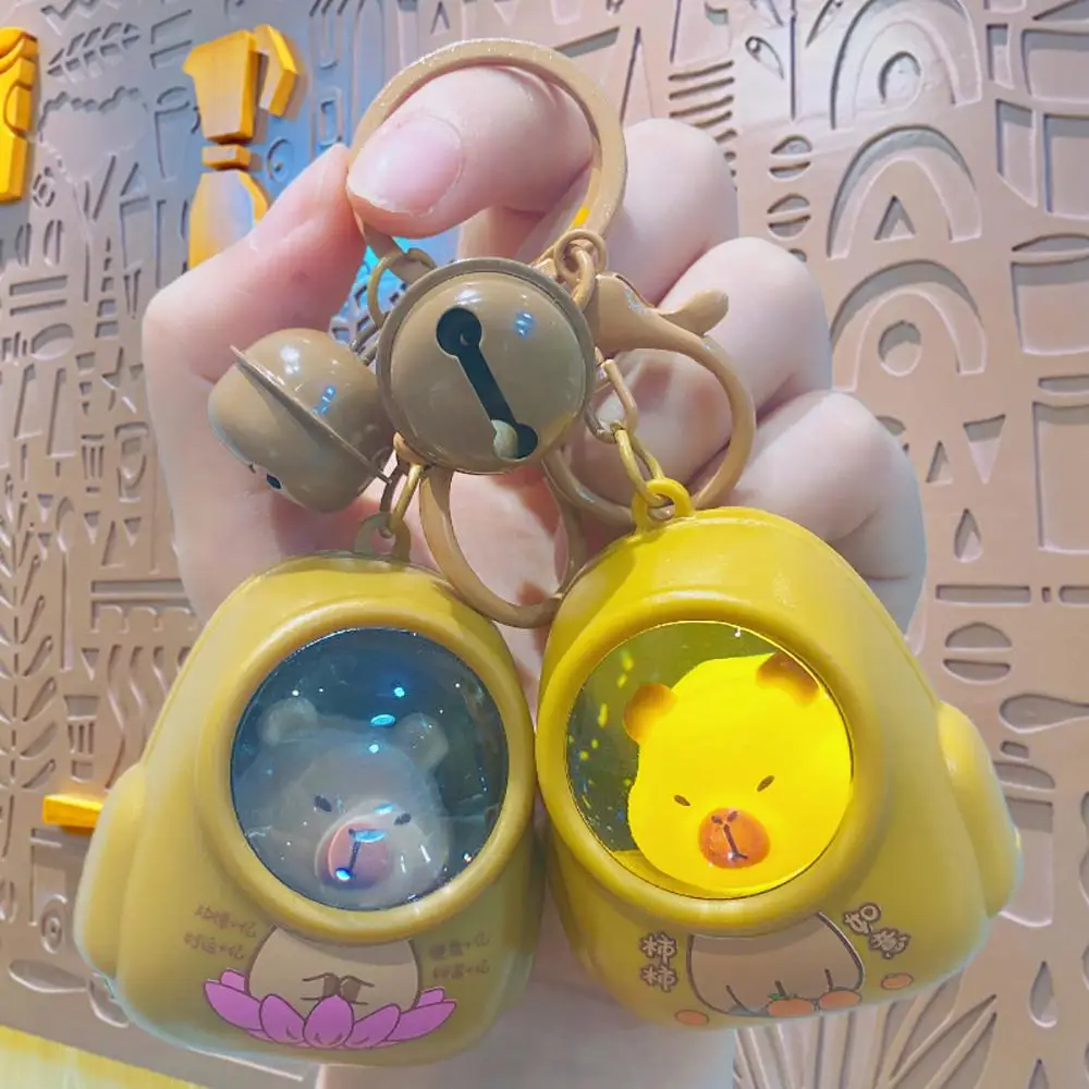 Creative Kapibala Luminous Keychain Cute Cartoon Space Capsule Capybara Keyring Schoolbag Pendant Trinket Friend Gift Creative Kapibala Luminous Keychain Cute Cartoon Space Capsule Capybara Keyring Schoolbag Pendant Trinket Friend Gift