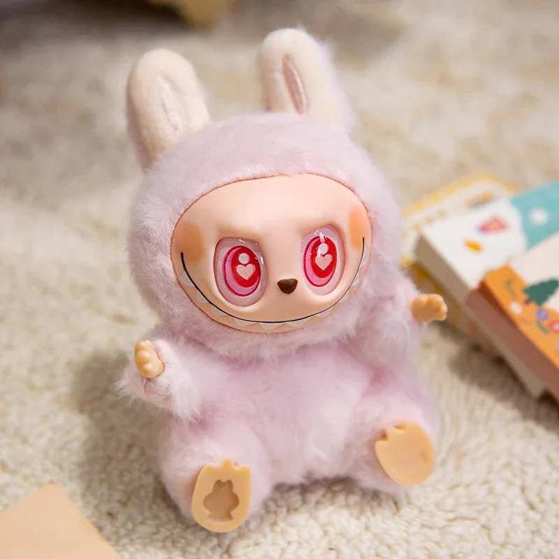 15cm Labubu Plush Toy The Monsters Heartbeat Macaron Doll Enamel Face Cute Stuffed Anime Pendant Tabletop Ornament Gift Girl