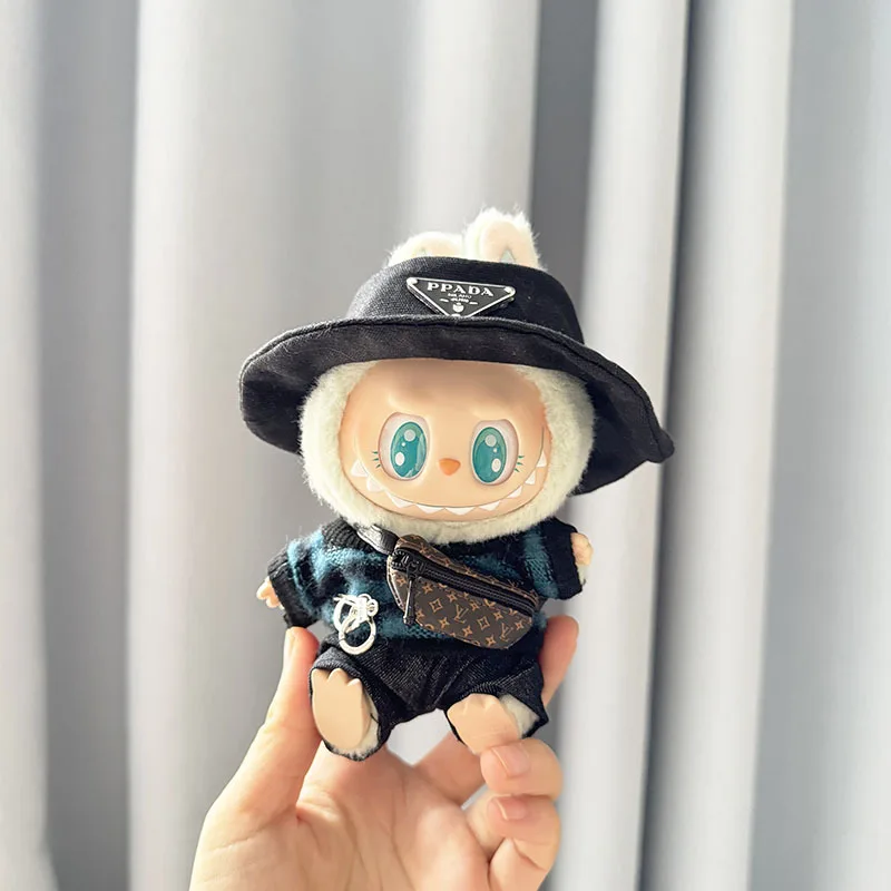 Suitable For 15-17cm Labubu Blind Box Keychain Vinyl Doll Sweater shoes hat bag Set Doll luxury clothes accessories Suitable For 15-17cm Labubu Blind Box Keychain Vinyl Doll Sweater shoes hat bag Set Doll luxury clothes accessories