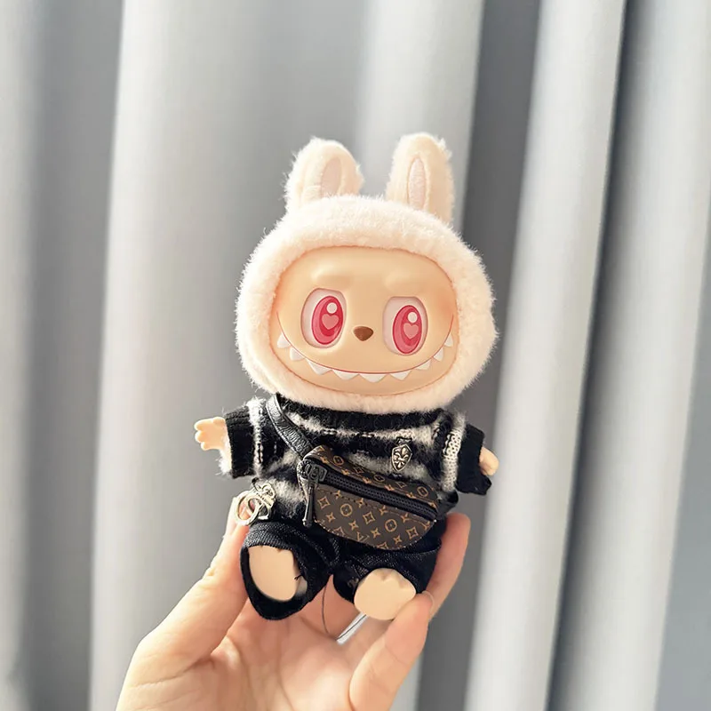Suitable For 15-17cm Labubu Blind Box Keychain Vinyl Doll Sweater shoes hat bag Set Doll luxury clothes accessories Suitable For 15-17cm Labubu Blind Box Keychain Vinyl Doll Sweater shoes hat bag Set Doll luxury clothes accessories