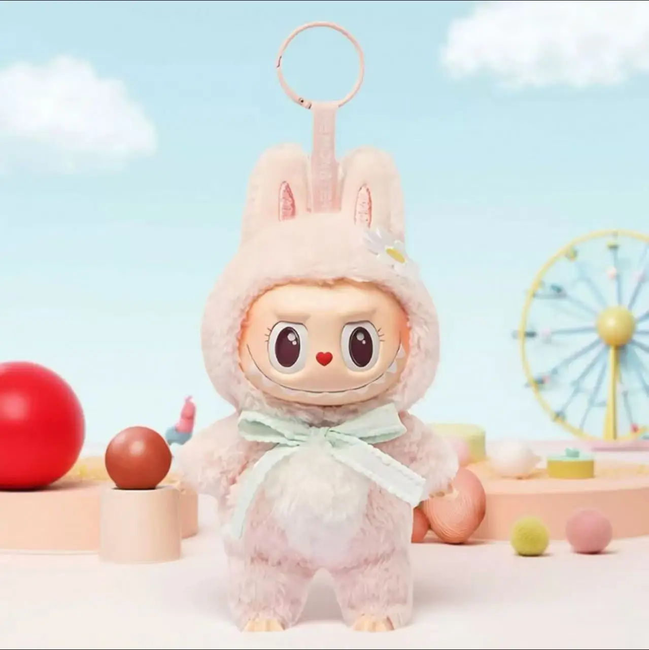 In Stock High Quality Labubu Skullpanda Mokoko Zimomo Halloween Labubu Keychain Doll Christmas Gift Keyring Kids Toys Replica