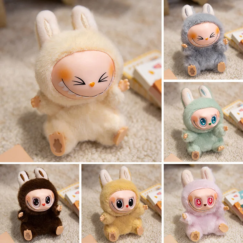 15cm Labubu Plush Toy The Monsters Heartbeat Macaron Doll Enamel Face Cute Stuffed Anime Pendant Tabletop Ornament Gift Girl