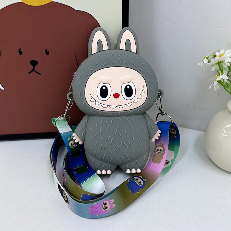 Labubu Cartoon Silicone Coin Purse Kids Crossbody Bag Cute Travel Accessories Birthday Gift for Children Outings Portable Storag Labubu Cartoon Silicone Coin Purse Kids Crossbody Bag Cute Travel Accessories Birthday Gift for Children Outings Portable Storag