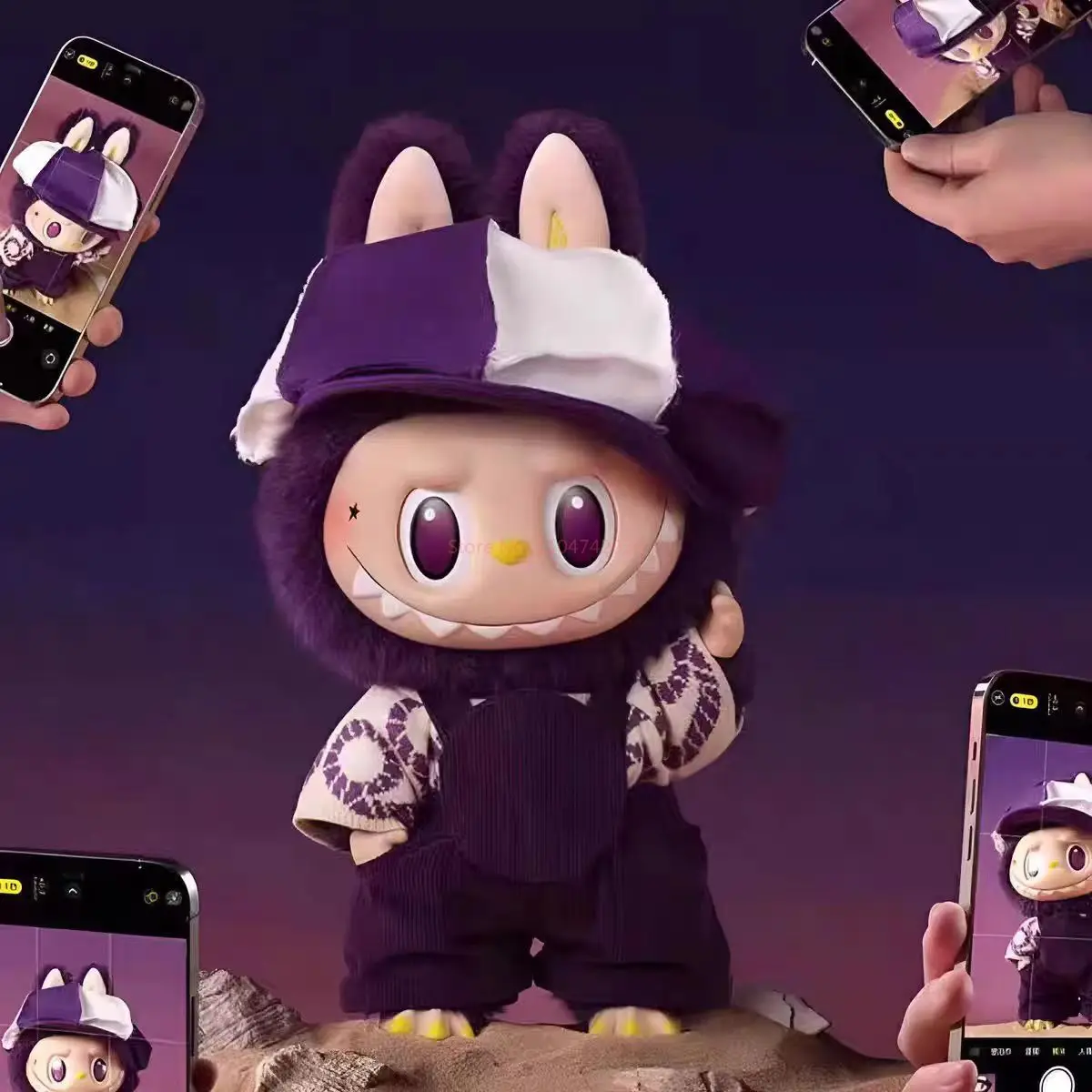 40cm Labubu Milan Fashion Week Joint Vinyl Limited Edition Plush Doll Purple Toy Doll Cute Pendant Cartoon Decor Toys Gift