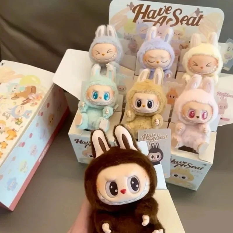 New High Quality Macaron 2 The Monsters Labubu Sitting Party Vinyl Plush Blind Box Decorative Surprise Box Doll Collection Gift