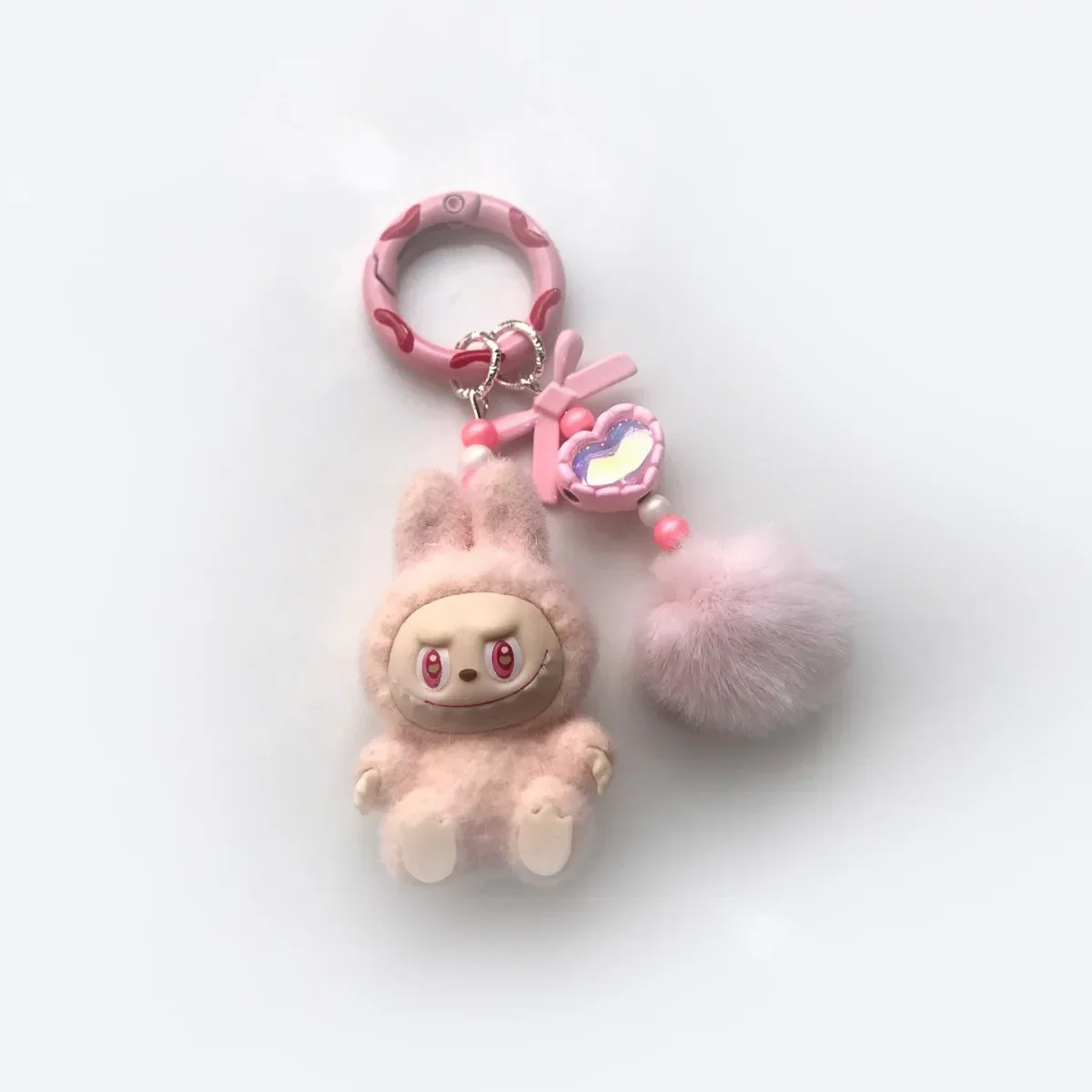 Kawaii Labubu Keychain Cartoon Creative Three-Dimensional Doll Students Schoolbag Pendant Car Keyring Women and Men Trend Gifts