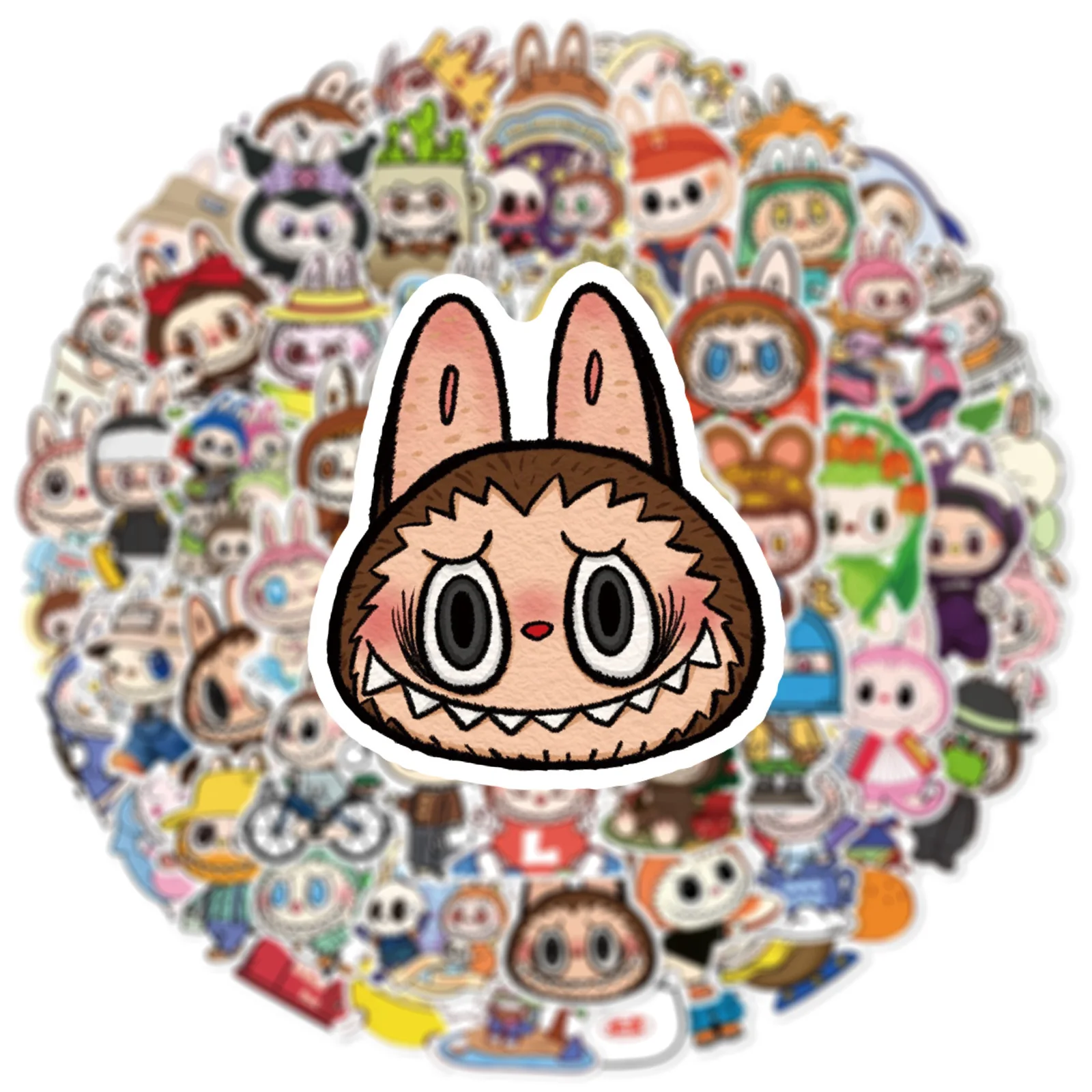 50Pcs Cute Cartoon Labubu Stickers Kawaii Water Bottle Stickers for Gifts, Waterproof Vinyl Stickers, Aesthetic Laptop Stickers