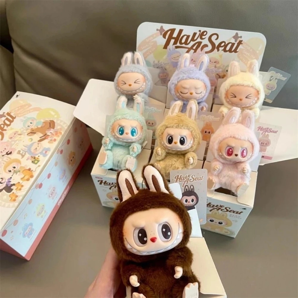 Cute Labubu Plush Doll Keychain The Monsters Box Toy New Vinyl Doll Kawaii Backpack Pendant Decoration and Protective Case Gifts