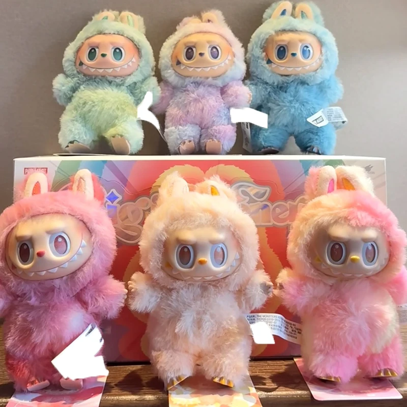Suitable for LabubuV3 series heartbeat macaron enamel blind box PVC figurine table decoration cute doll children's birthday gift