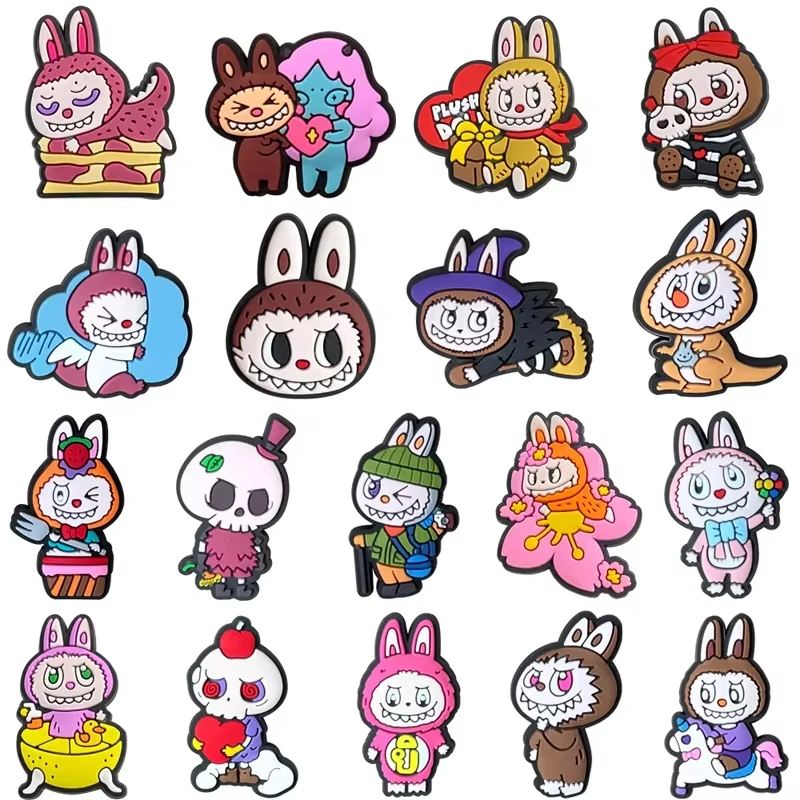 10pcs Labubu Shoe Flower Buckle for Men Women Anime Cartoon Cute Applique Boys Girls Shoes DIY Decorative Products Patch Toys 10pcs Labubu Shoe Flower Buckle for Men Women Anime Cartoon Cute Applique Boys Girls Shoes DIY Decorative Products Patch Toys