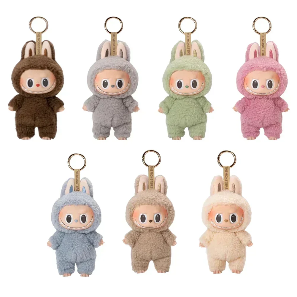 Labubu Monster Doll with Backpack Blind Box Heartbeat Macaron Mokoko Anime Character Guessing Bag Pendant Gift Replica