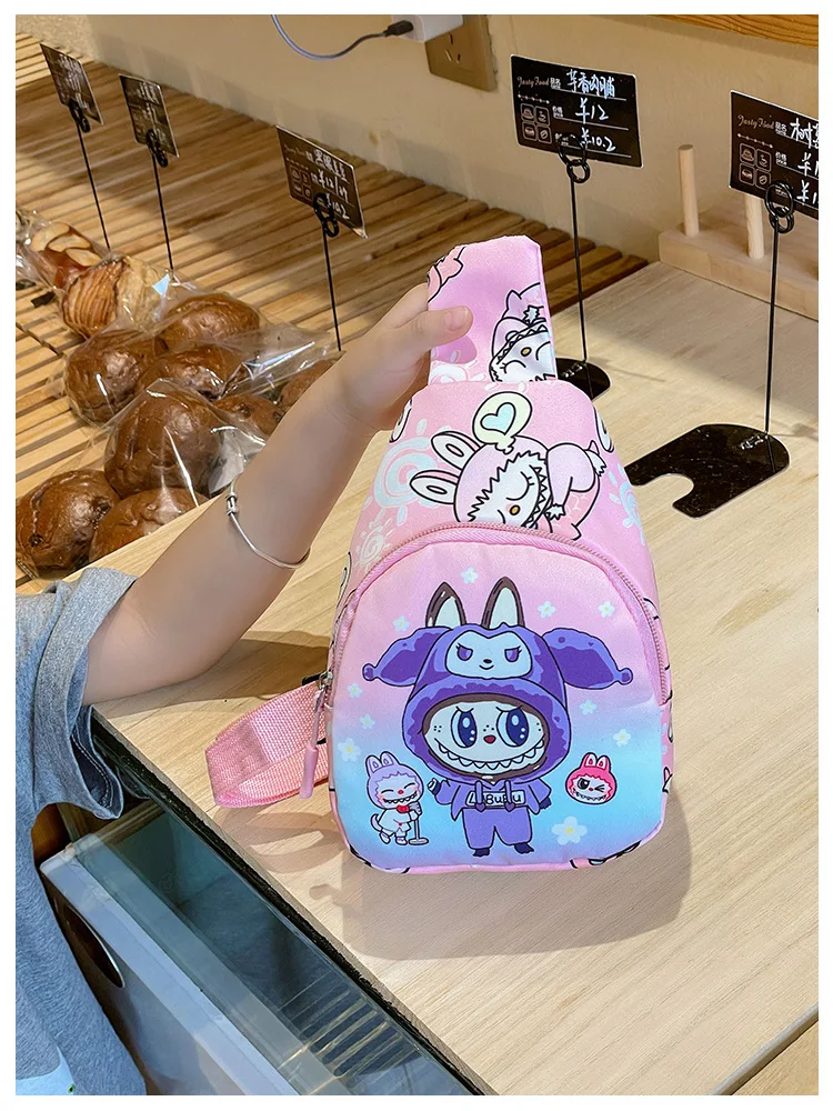 2024 Bubble Mart Labubu children's bag chest bag cartoon explosion girl accessories bag tide tide slimbopher bag 2024 Bubble Mart Labubu children's bag chest bag cartoon explosion girl accessories bag tide tide slimbopher bag
