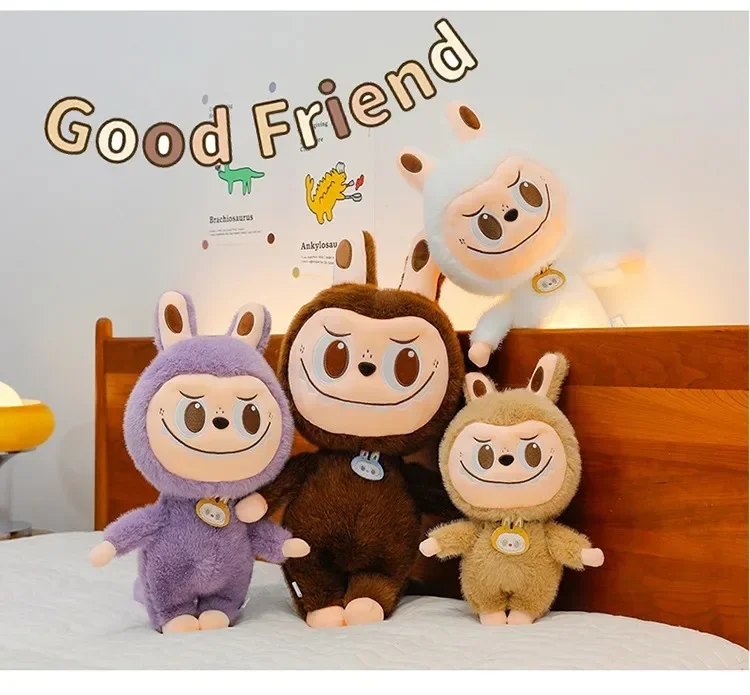 2025 Labubu Cartoon Ragdoll Plush Toys Mink Fur Cute Rabbit Ragdoll Accompany Sleep Plush Toy Pillow Children'S Christmas Gift