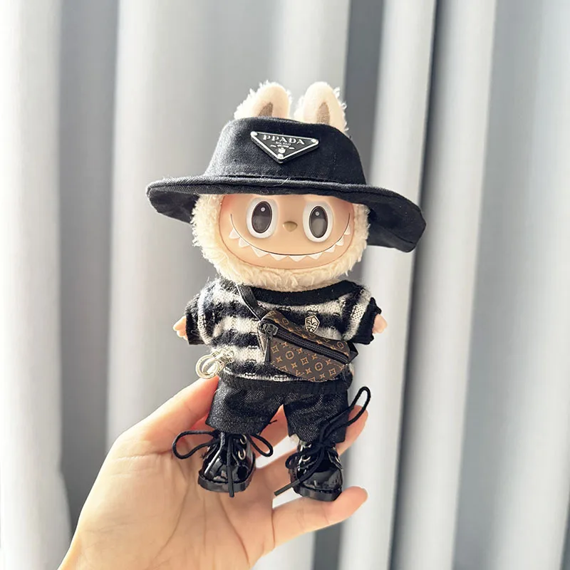 Suitable For 15-17cm Labubu Blind Box Keychain Vinyl Doll Sweater shoes hat bag Set Doll luxury clothes accessories Suitable For 15-17cm Labubu Blind Box Keychain Vinyl Doll Sweater shoes hat bag Set Doll luxury clothes accessories